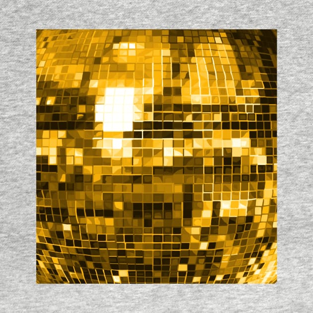 Gold Yellow Mirrored Disco Ball Pattern by Art by Deborah Camp